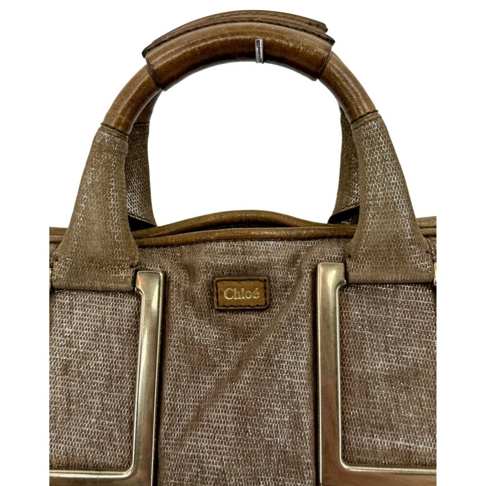 VTG Chloé Shimmer Suede Satchel Handbag | Indie Sleaze Office Siren Mob Wife Y2K - Picture 2 of 16